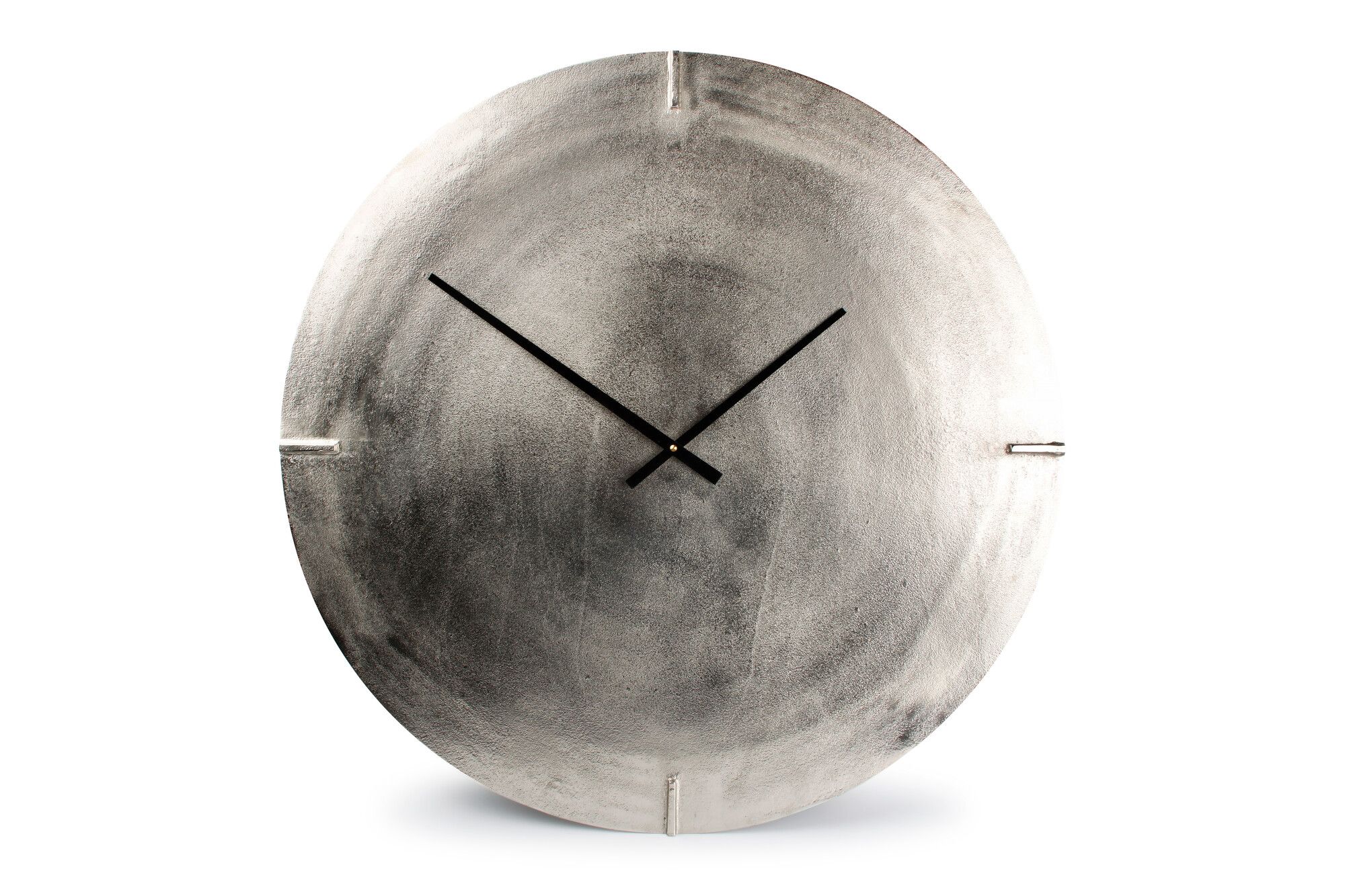 Wanduhr Metall 74cm, Farbe: Silber